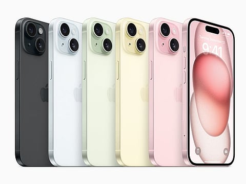The iPhone 15 is packed with upgrades: a colour-infused back glass and new contoured edge; the Dynamic Island, a 48MP main camera, USB‑C charging, and more.