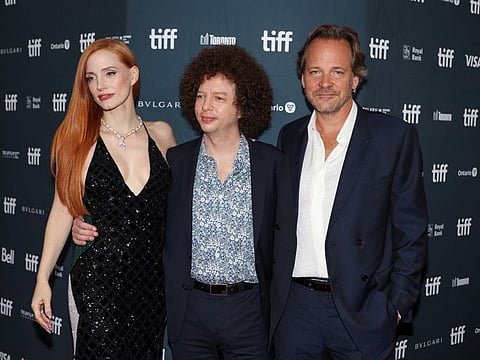 Cast members Jessica Chastain and Peter Sarsgaard, Director Michel Franco attend the North American premiere of 'Memory' at the Toronto International Film Festival.