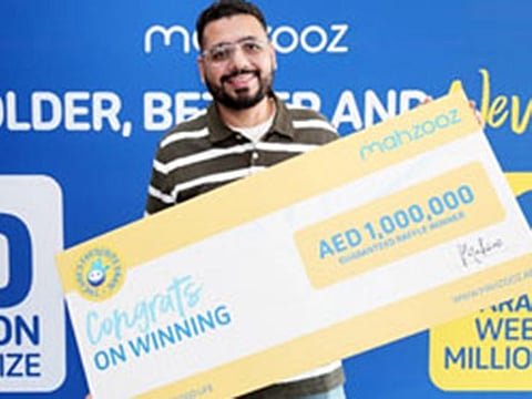 Zain, a Pakistani IT support technician in Saudi Arabia, wins Dh1 million in the latest Mahzooz draw in Dubai.