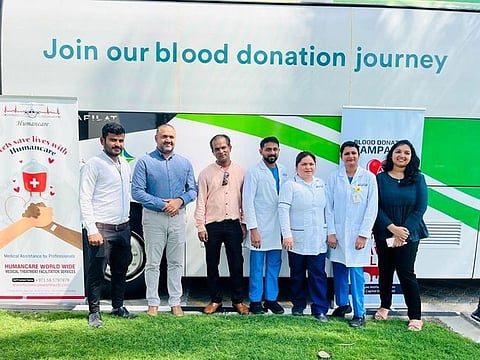Participants of the blood donation campaign Let’s Save Lives with Humancare in Dubai