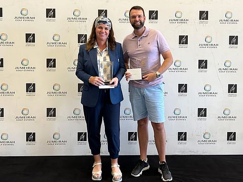 Winners Photo - Evelyn Downham (JGE Lady’s Captain), Carl Downham