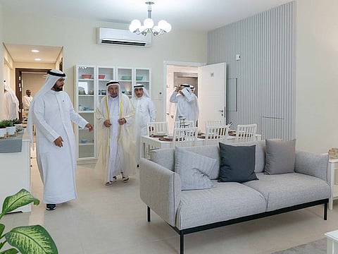 His Highness Dr Sheikh Sultan bin Muhammad Al Qasimi, Supreme Council Member and Ruler of Sharjah inspected one of the 41 buildings in the project
