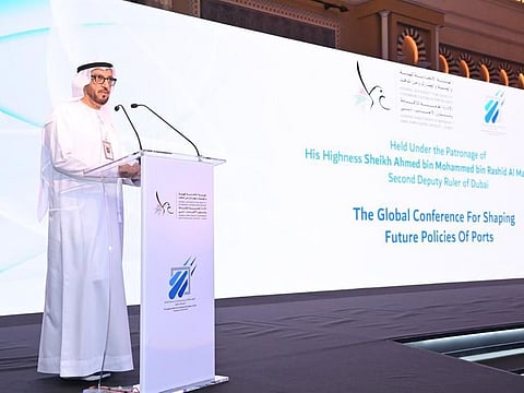 Lieutenant General Mohammed Ahmed Al Marri, Director-General of GDRFA-Dubai addressing the ‘The International Conference on Policymaking: The Future of Ports’ in Dubai on Tuesday