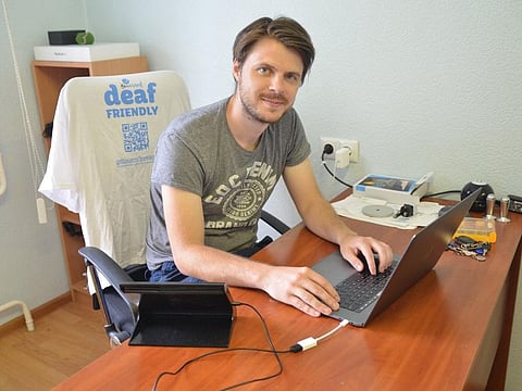 Vitalii Potapchuk got the idea for a video relay service to get in touch with interpreters while struggling through university lectures