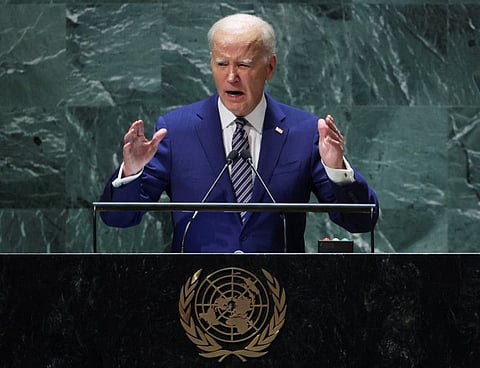 Biden addresses the 78th Session of the UN General Assembly in New York City on September 19, 2023.