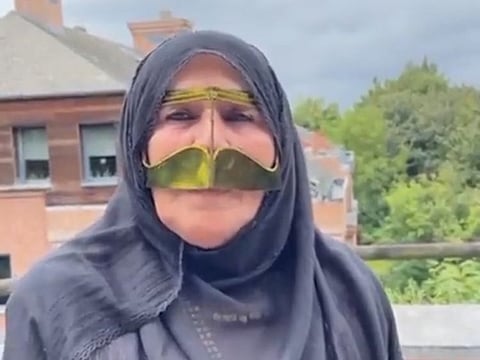 Screengrab of MBRSC tweeted video of Emirati mother congratulating UAE astronaut Sultan Al Neyadi's mother