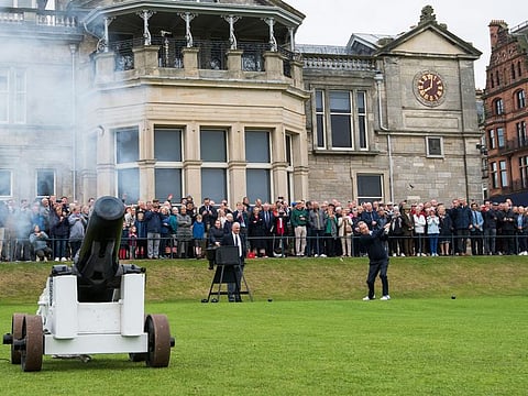 Neil Donaldson drives in as the new Captain of The Royal and Ancient Golf Club of St Andrews