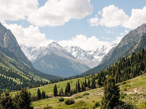 The Ala-Archa Nature Park is a national park in the Tian Shan mountains of Kyrgyzstan, and it is a one-hour drive from Bishkek.