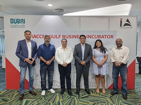 Deepak Ahuja, Co-founder & CEO of iAGBI, and Shalabh Jakhetia, Managing Partner & COO of iAGBI, with the ERB Fintech Financing Broker Team in Dubai
