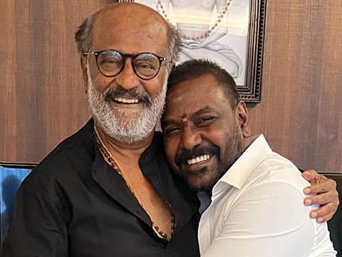 Indian superstar Rajinikanth with actor-director Raghava Lawrence