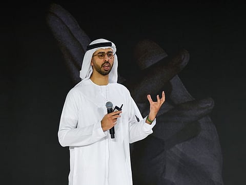 Omar Sultan Al Olama, Minister of State for Artificial Intelligence, Digital Economy, and Remote Work Applications during a session on 'MetaTech: The Future Gateway' on the opening day of Arab Media Forum in Dubai on Tuesday