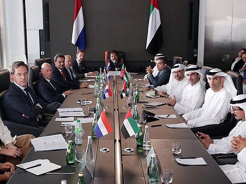 The UAE, represented by Dr Thani bin Ahmed Al Zeyoudi, Minister of State for Foreign Trade, and The Netherlands, led by Prime Minister Mark Rutte, both expressed the desire to catalyse investment flows and joint ventures in priority sectors such as renewable energy, space industry, artificial intelligence, entrepreneurship, agri-tech and smart mobility solutions. Officials also witnessed the signing of an agreement to cooperate on water management.