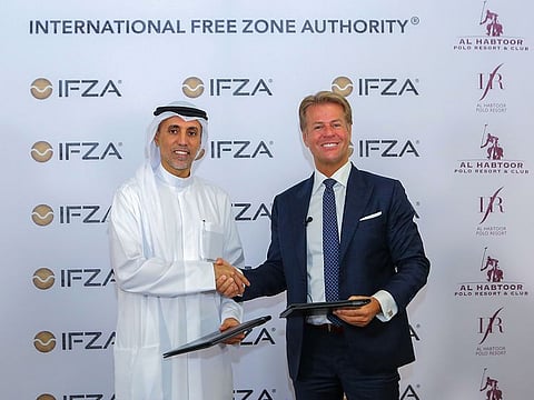 Mohammed Khalaf Al Habtoor, Vice Chairman and CEO of the Al Habtoor Group, Founder of the renowned Dubai Polo Gold Cup Series (DPGC), and President of the UAE Polo Federation, and IFZA Chairman, Martin G. Pedersen, reaffirmed their commitment during an MoU ceremony today and officially signed the sponsorship deal