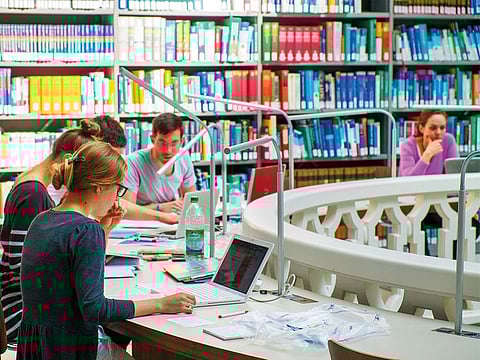 Students in the medical library of Ludwig- Maximilians Munich (LMU), which welcomes students from across the world, including the UAE, to its campus