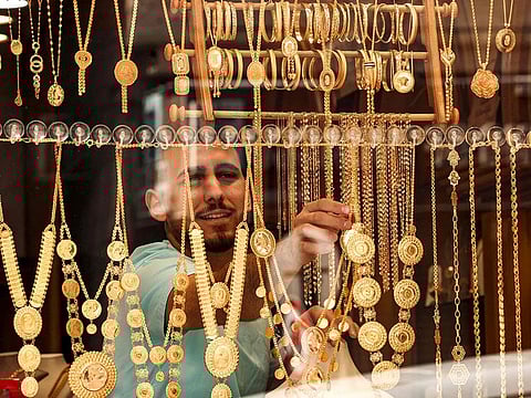 As of today, gold prices in the UAE are trading at Dh390.50 per gram for 24-karat, Dh361.50 for 22-karat.