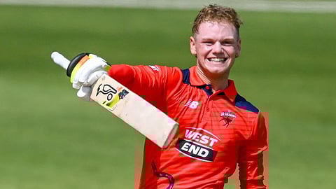 Jake Fraser-McGurk smashed a 29-ball century against Tasmania at the Marsh Cup on Sunday.