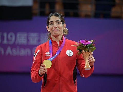 Shamma Al Kalbani bagged the 63kg women’s gold with victory over Sung Kira of Korea by points 4-2.