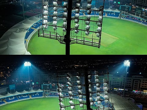 The state-of-the-art illumination using cutting edge technology will give a strength of 2600 lux on the pitch at the Sharjah Cricket Stadium.