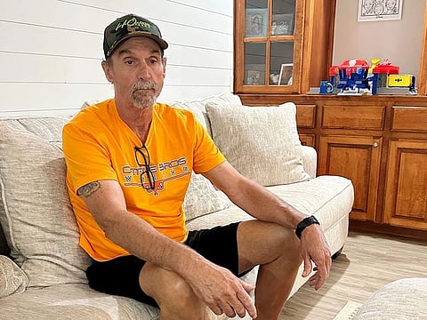 Ricky Dority, 65, speaks at the home of his son in Greenwood, Ark.,, Friday, Sept. 22, 2023.