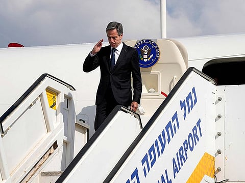 The top US diplomat Antony Blinken had traveled to Davos on Monday and was scheduled to fly back to Washington on Wednesday.