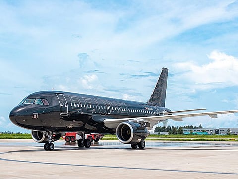 The 'all business-class' aircraft offers 44 lay-flat seats.