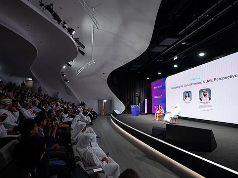 During a fireside chat with Omar Sultan Al Olama, Minister of State for Artificial Intelligence, Digital Economy & Remote Work Applications, at Dubai Assembly for Generative AI