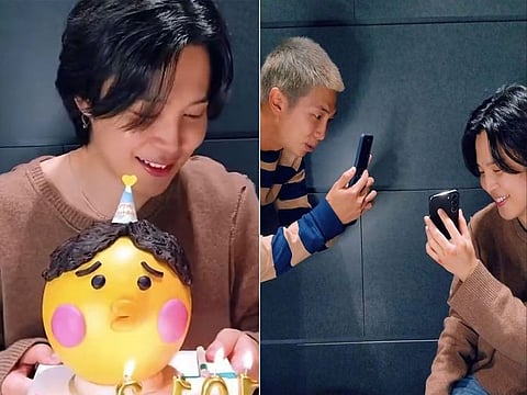 BTS' RM joins Jimin's birthday live on Weverse.