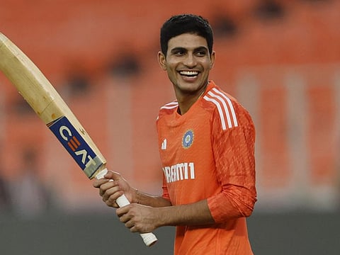 Indian opener Shubman Gill during practice in Ahmedabad on Friday.