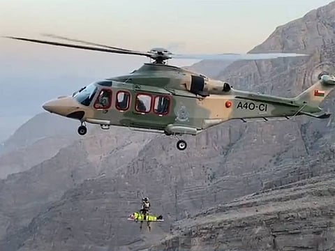 The Emirati woman is being airlifted to a hospital after rescue mission