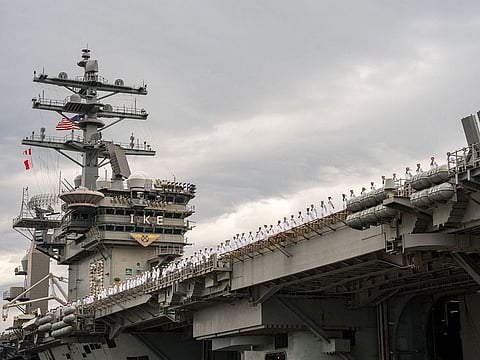 Nimitz-class aircraft carrier USS Dwight D. Eisenhower (CVN 69) (Ike) deploys from Naval Station Norfolk.