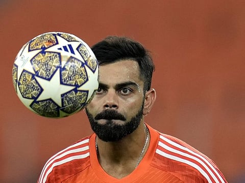 India’s Virat Kohli attends a practice session ahead of their Cricket World Cup match against Pakistan in Ahmedabad. The Indian star will now fancy his chance to add an Olympic gold to his impressive collection.