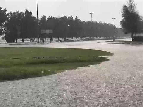 Rain in parts of Abu Dhabi and Dubai.