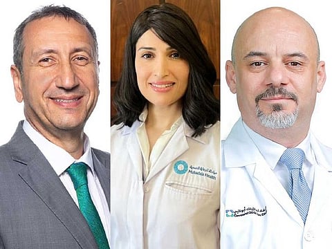 From left: Dr. Raffi Gurunian, Dr. Nahla Al Mansoori, Dr. Rifaat Rawashdeh.