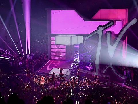 US rapper Nicki Minaj performs onstage during the MTV Video Music Awards at the Prudential Center in Newark, New Jersey on August 28, 2022.