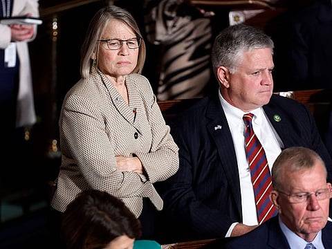 US Rep. Mariannette Miller-Meeks casts her vote as the House of Representatives holds its second round of voting for a new Speaker of the House at the U.S. Capitol on October 18, 2023 in Washington, DC.