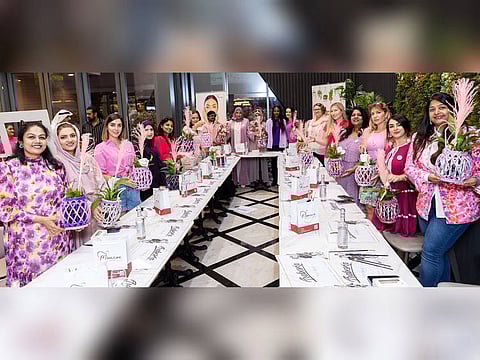 Jesno Jackson (far left) and other artists after a Sustainable Live Art session held as part of the 'Colour of Hope' campaign