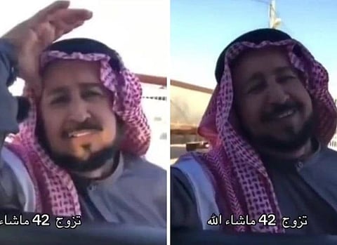 A screenshot of the man purporting to have married 42 times.