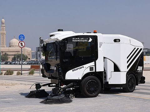 The vehicle has smart sensors that enable it to avoid obstacles