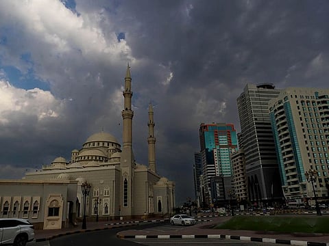 Clouds cover Sharjah on Thursday morning.