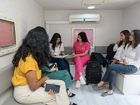 Participants at the event in Dubai. Early detection can increase the cure rate to 95 per cent, experts say.