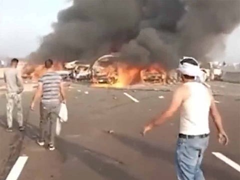 Screenshot of a video showing the accident scene in Egypt