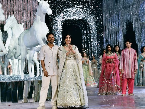Sonam Kapoor and designer Abhinav Mishra.