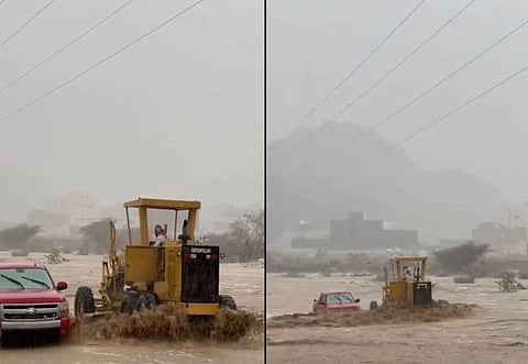 Several areas in Saudi Arabia including Al Baha have been experiencing torrential rain.