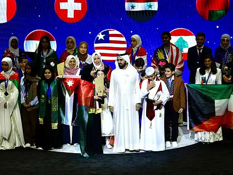 His Highness Sheikh Mohammed bin Rashid Al Maktoum, Vice President and Prime Minister of the UAE and Ruler, with the winners