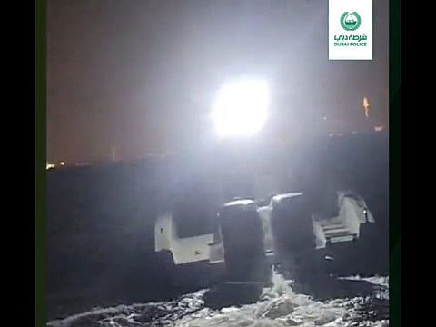 Still from Dubai Police video shared on social media about the rescue effort