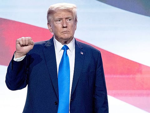 Former US President and Republican presidential hopeful Donald Trump