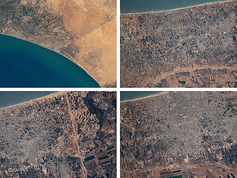 Images of Gaza Strip shared by Sultan Al Neyadi on X.