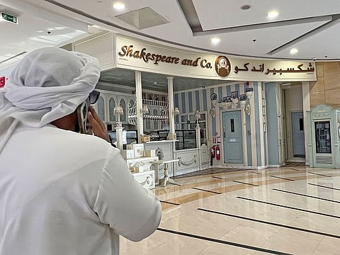 Outside a closed Shakespeare and Co. branch in Al Barsha Mall on Wednesday