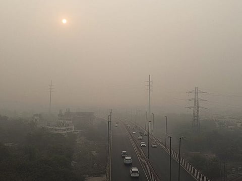 A thick layer of smog engulfs an area as the air quality goes down to the 'Severe' category amid the rising air pollution, in New Delhi on Thursday, November 9, 2023.