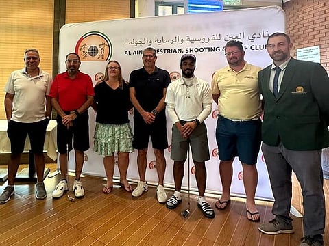 Winners at Al Ain Equestrian, Shooting and Golf Club alongside Men's Captain Wayne O'Mahony